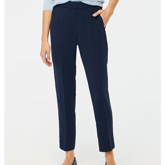 NWOT J. Crew Jamie Pant With Elastic Waist In Navy Size 12 Petite